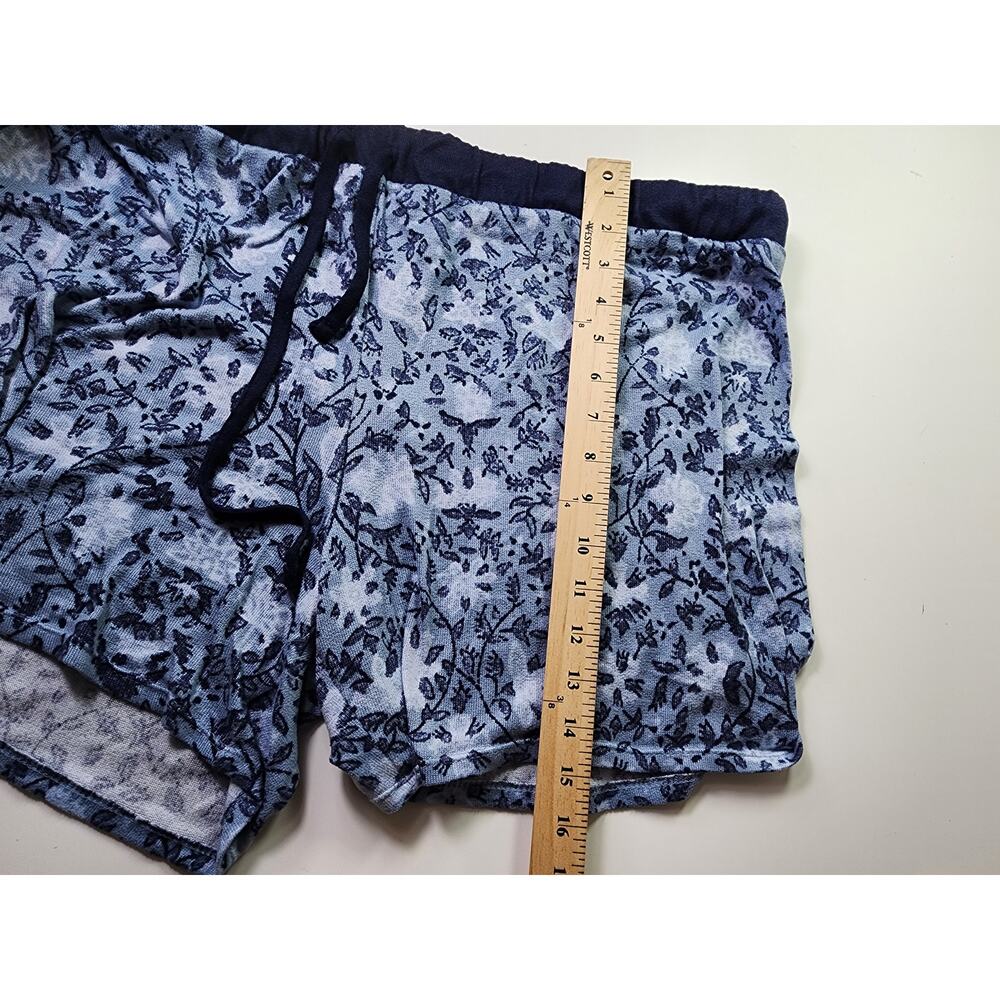 3 piece LUCKY BRAND Blue White Floral Pajama Set (top, shorts, pants) SZ XXL - Picture 10 of 10